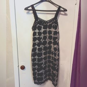 Size 6 Bianca Nygard Black/grey Print Slip Dress